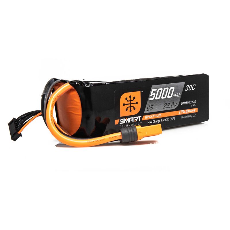 22.2V 5000mAh 6S 30C Smart LiPo Battery: IC5
