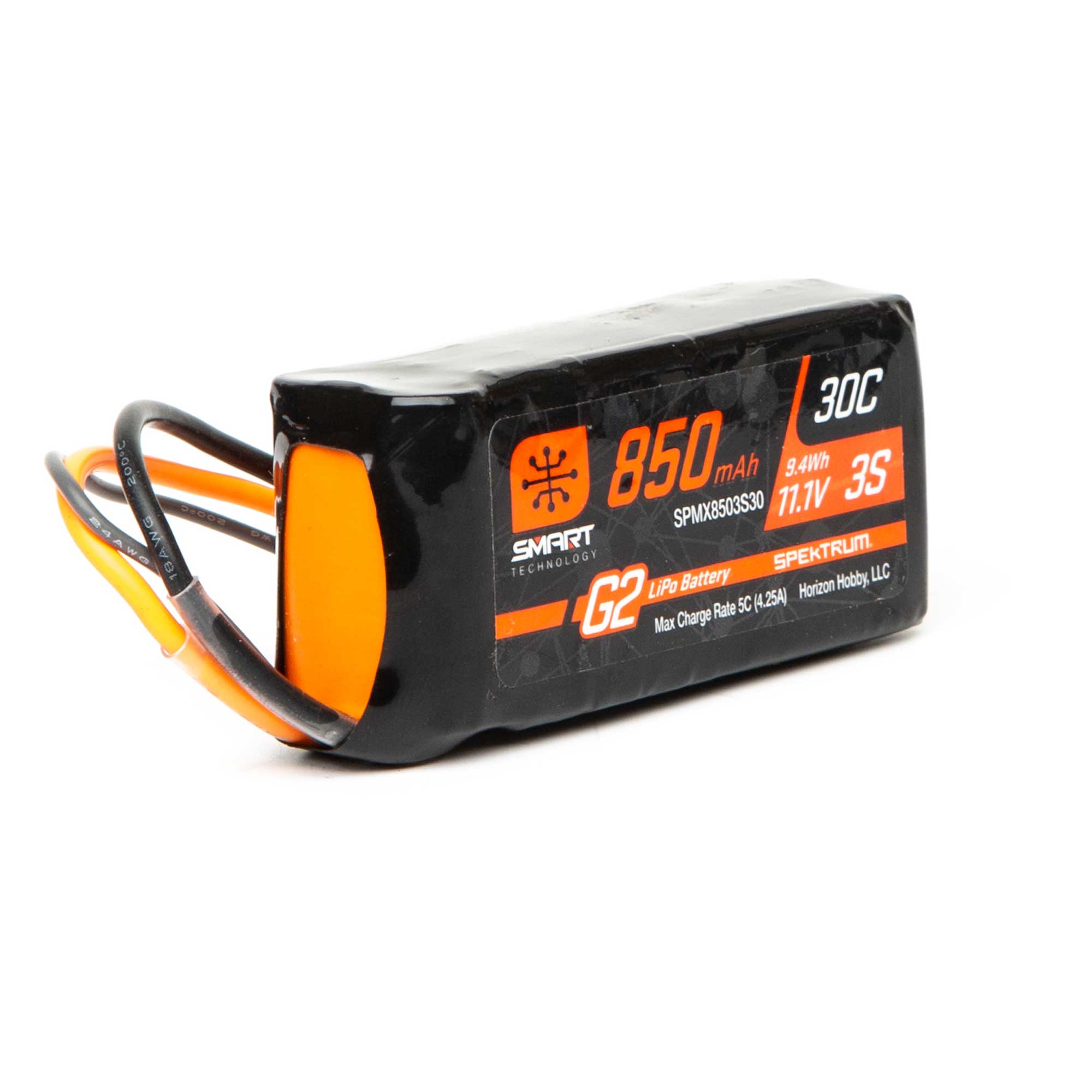 Spektrum SMART 11.1V 850mAh 3S 30C Smart G2 LiPo Battery IC2 Blade