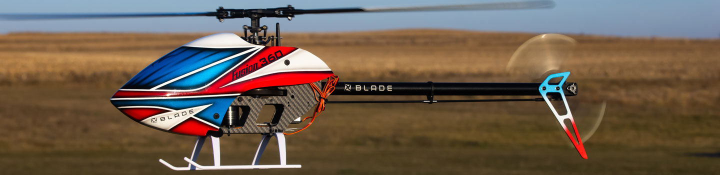 action shot of blade rc helicopter